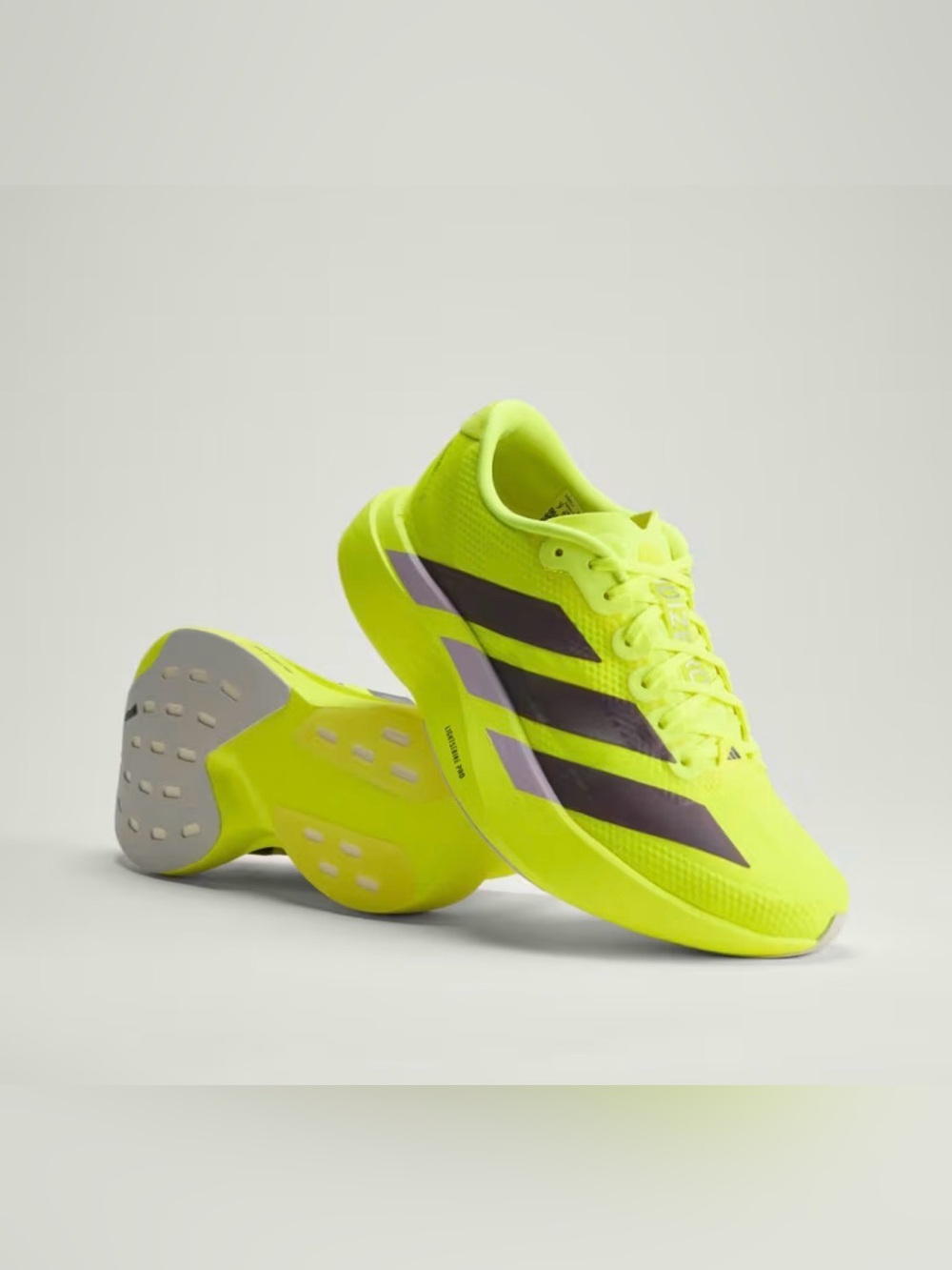 Adizero EVO SL Woven Men’s Neon Yellow Running Shoes / Sneakers, Size 10.5